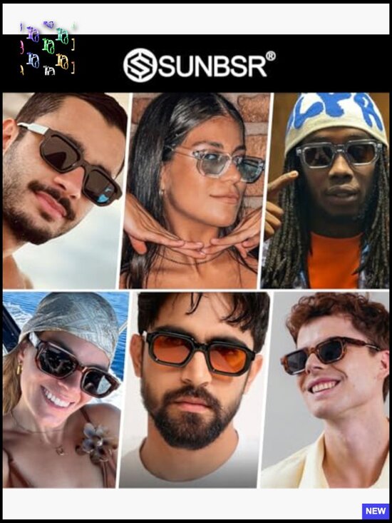 Retro Rectangle Sunglasses Unisex Square Thick Frame 90s Vintage main image 4